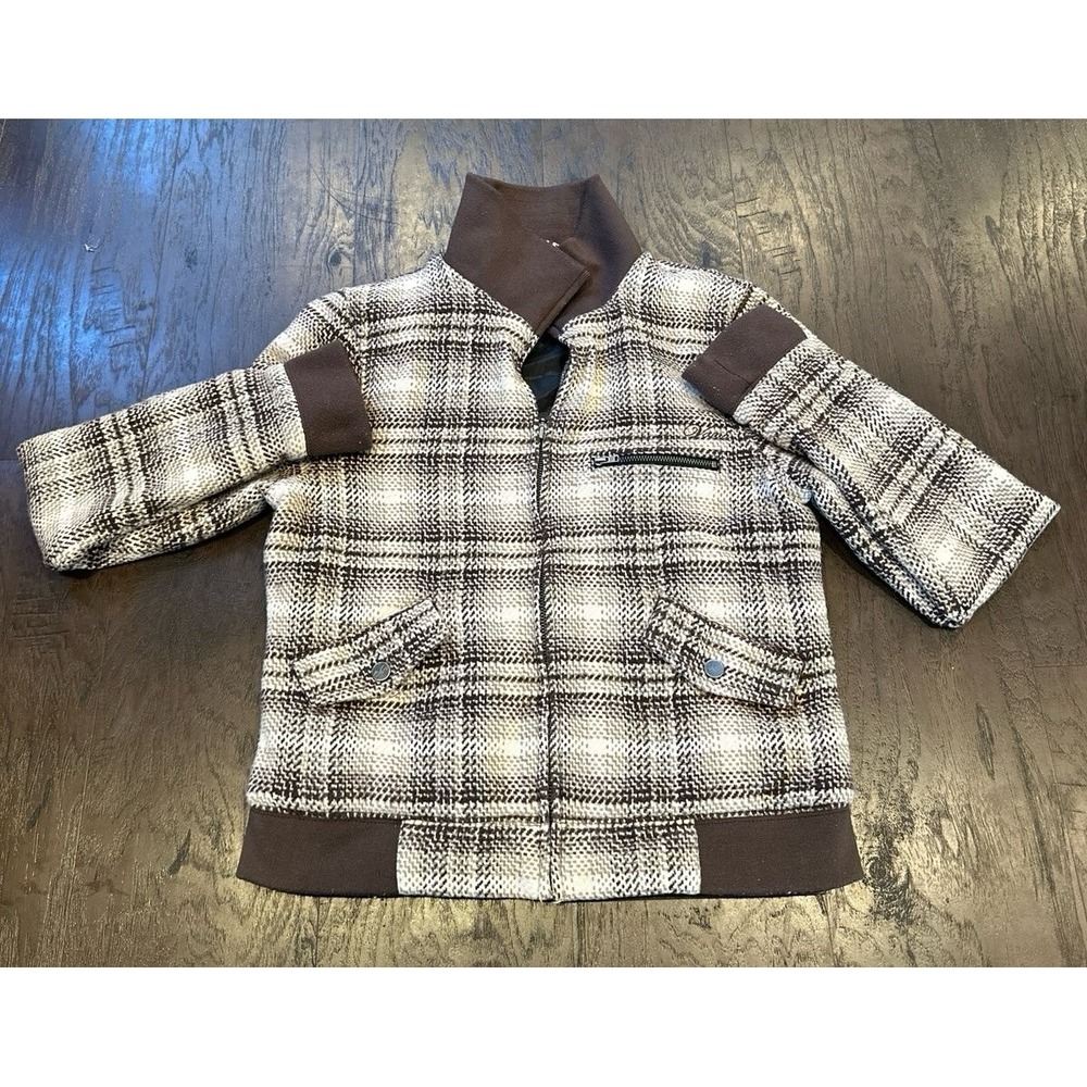 Vans Vintage Plaid Bomber Jacket in Black and White